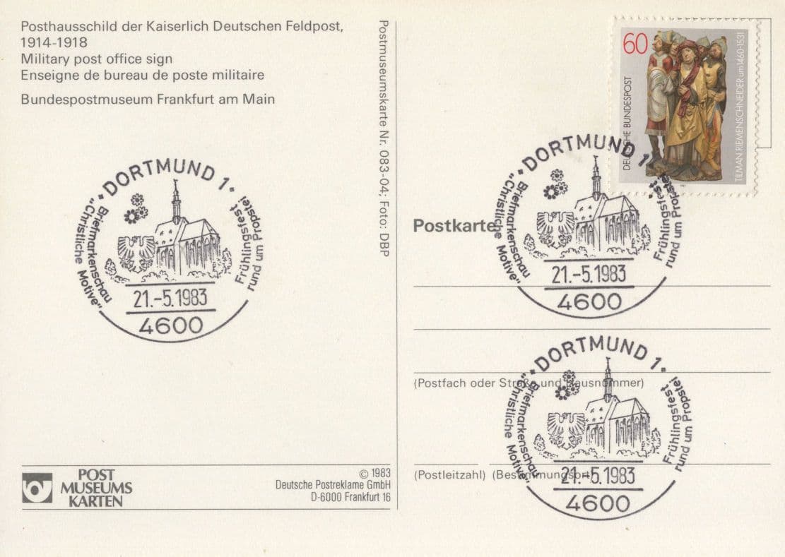 Dortmund German Military Gardekorps Post Office Sign FDC Postcard