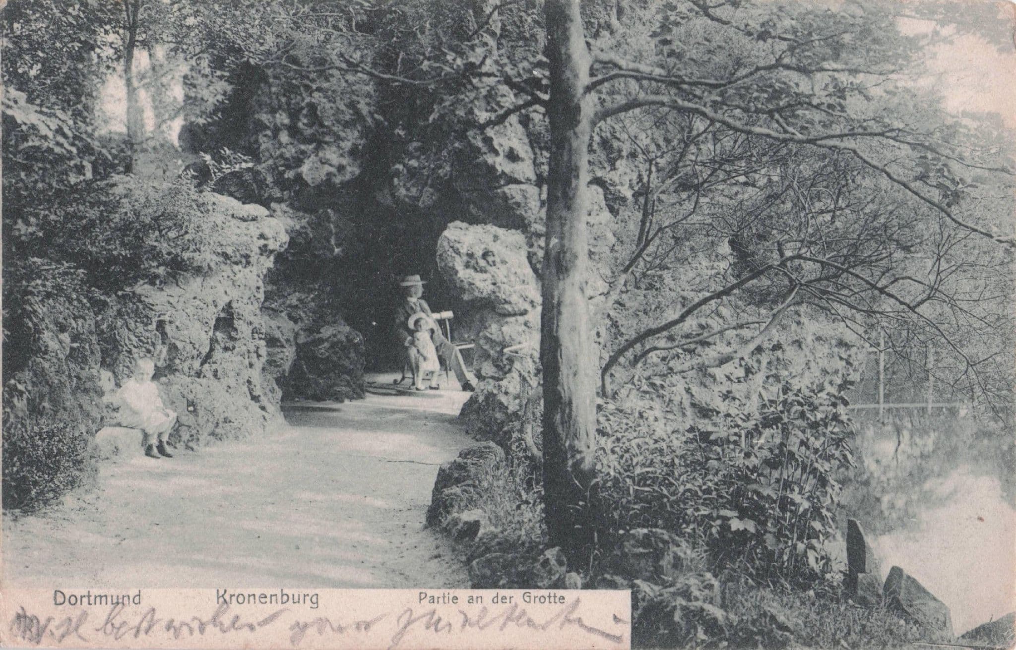 Dortmund Kronenburg Partie An Der Grotte German Old Postcard