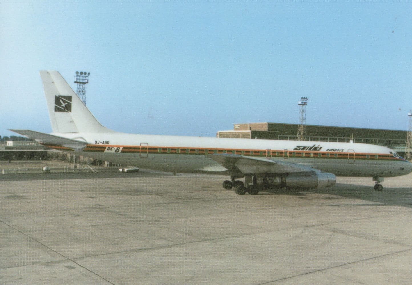 Douglas DC-8-43 Plane Zambia Airways at Lusaka 1972 Postcard