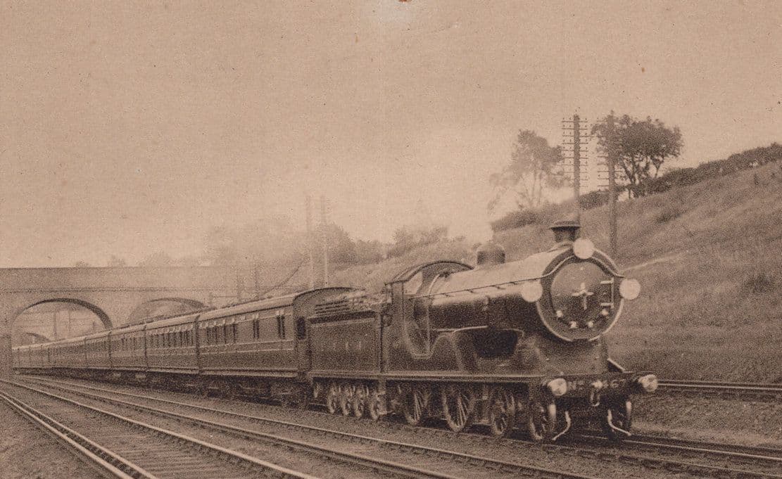 Down Bournemouth Express Passing Clapham Cutting 467 Train Postcard