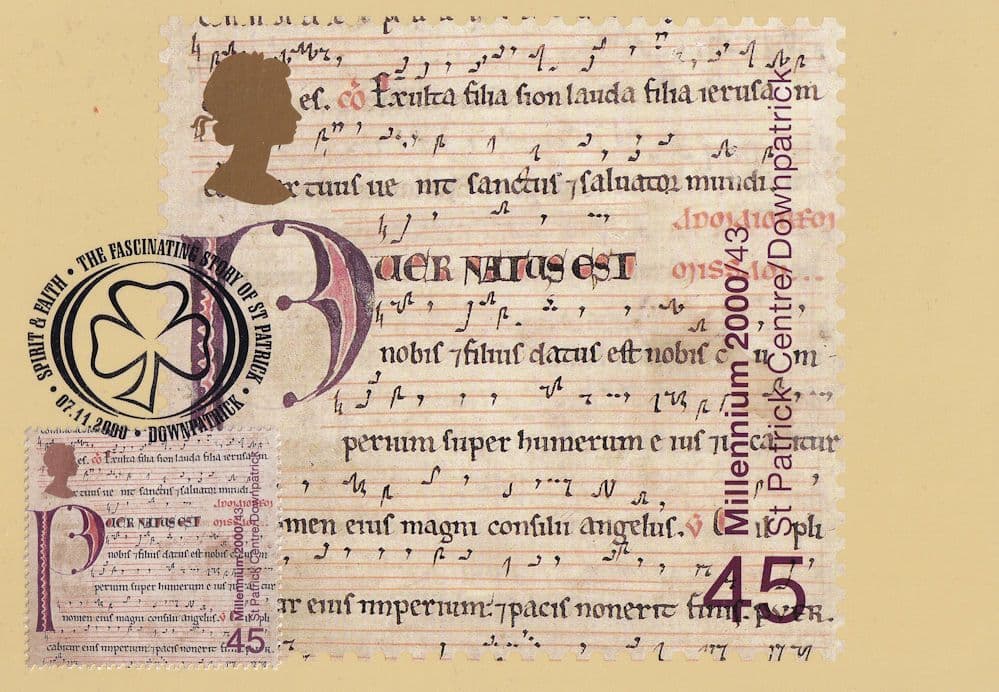 Downpatrick Spiritual Irish Latin Text FDC Postcard