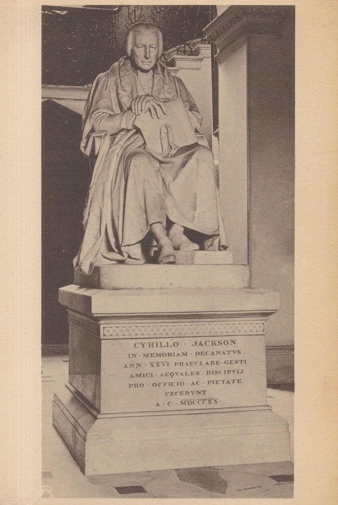 Dr Cyril Jackson 1700s Dean Priest Of Christ Church Oxford Statue Old Postcard