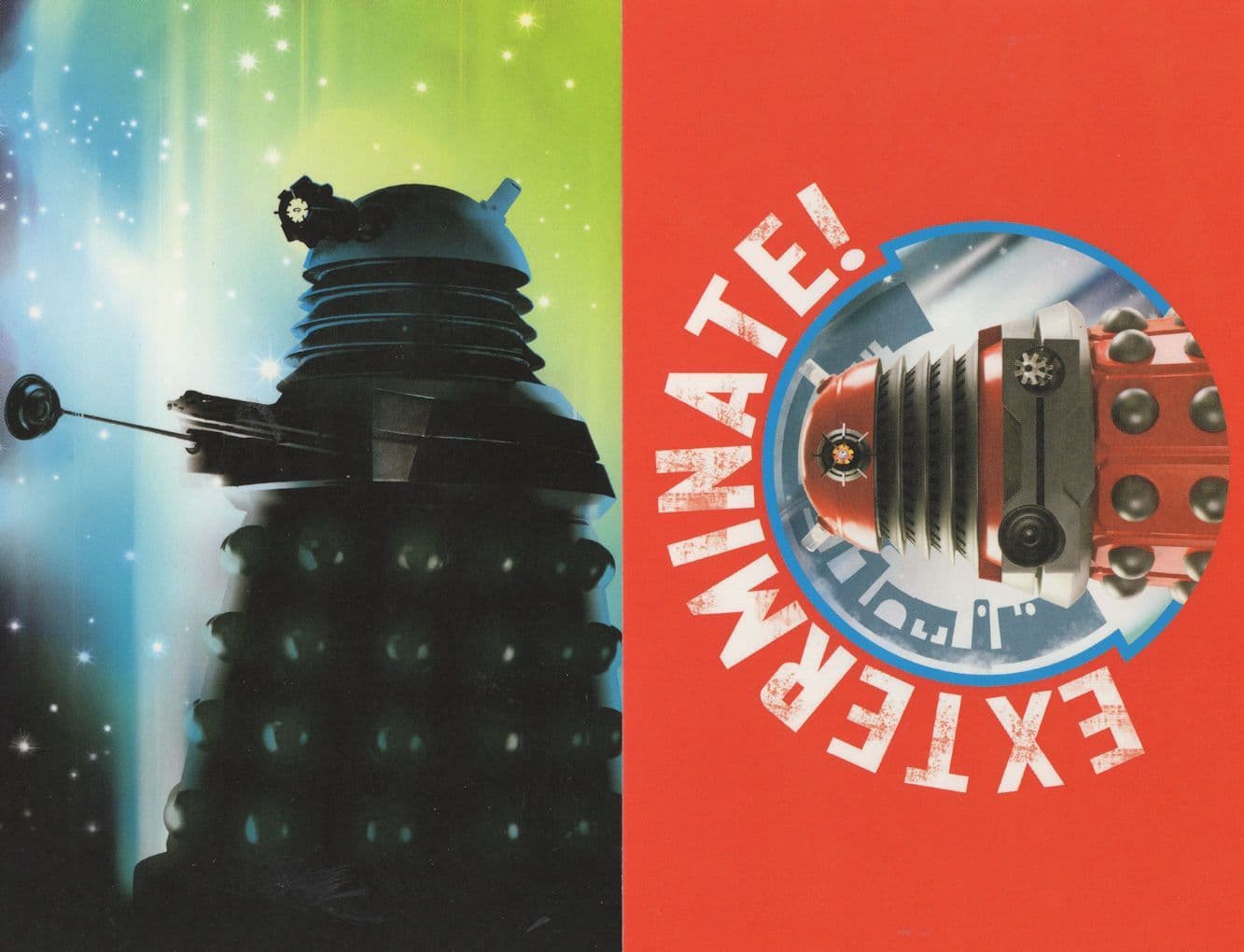 Dr Doctor Who Exterminate 2x Red Dalek TV Show Postcard s