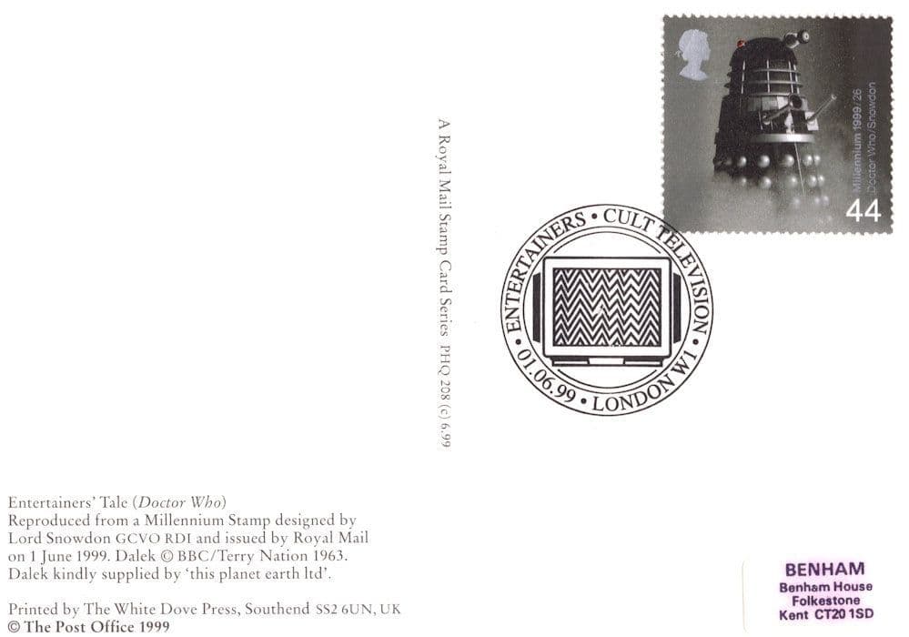 Dr Who Dalek Snowdon Rare Limited PHQ 1999 Stamp Postcard