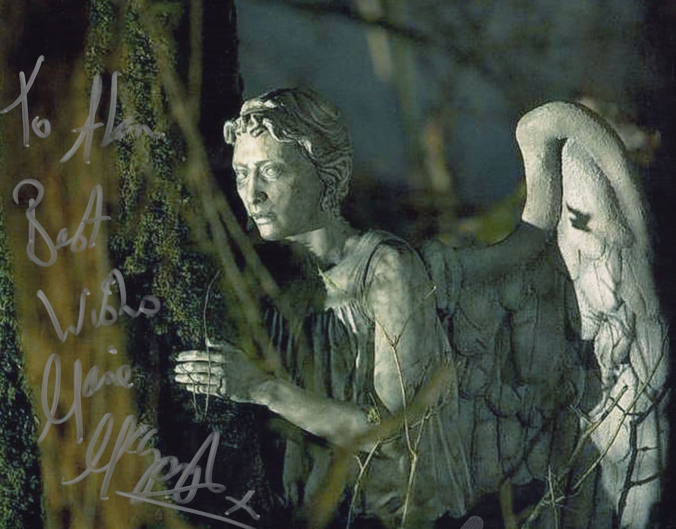 Dr Who Weeping Angel RARE Unidentified Actress Hand Signed & COA 2x PHOTO s