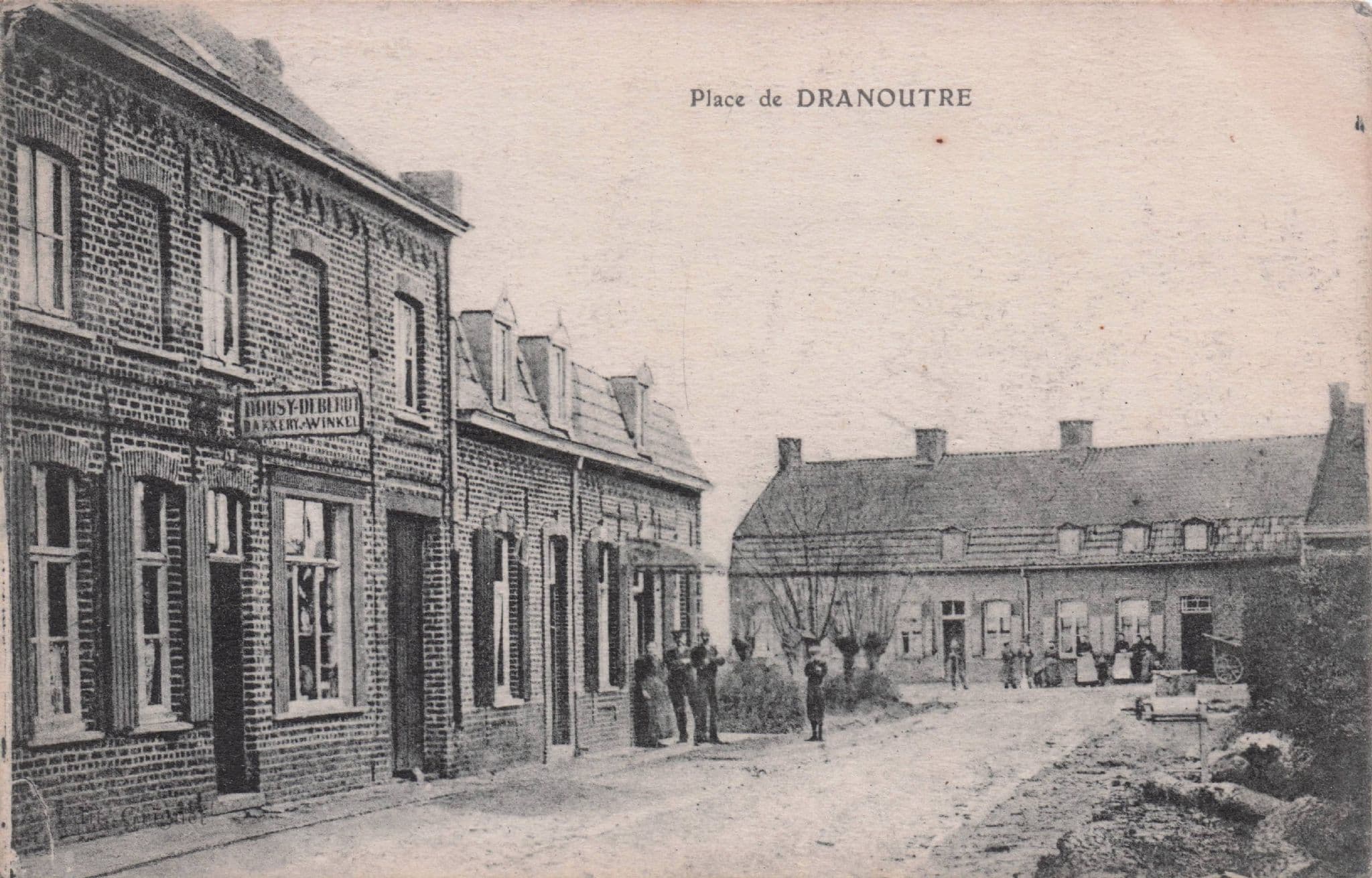 Draonoutre Place Bakery Uniformed Men French Old Postcard