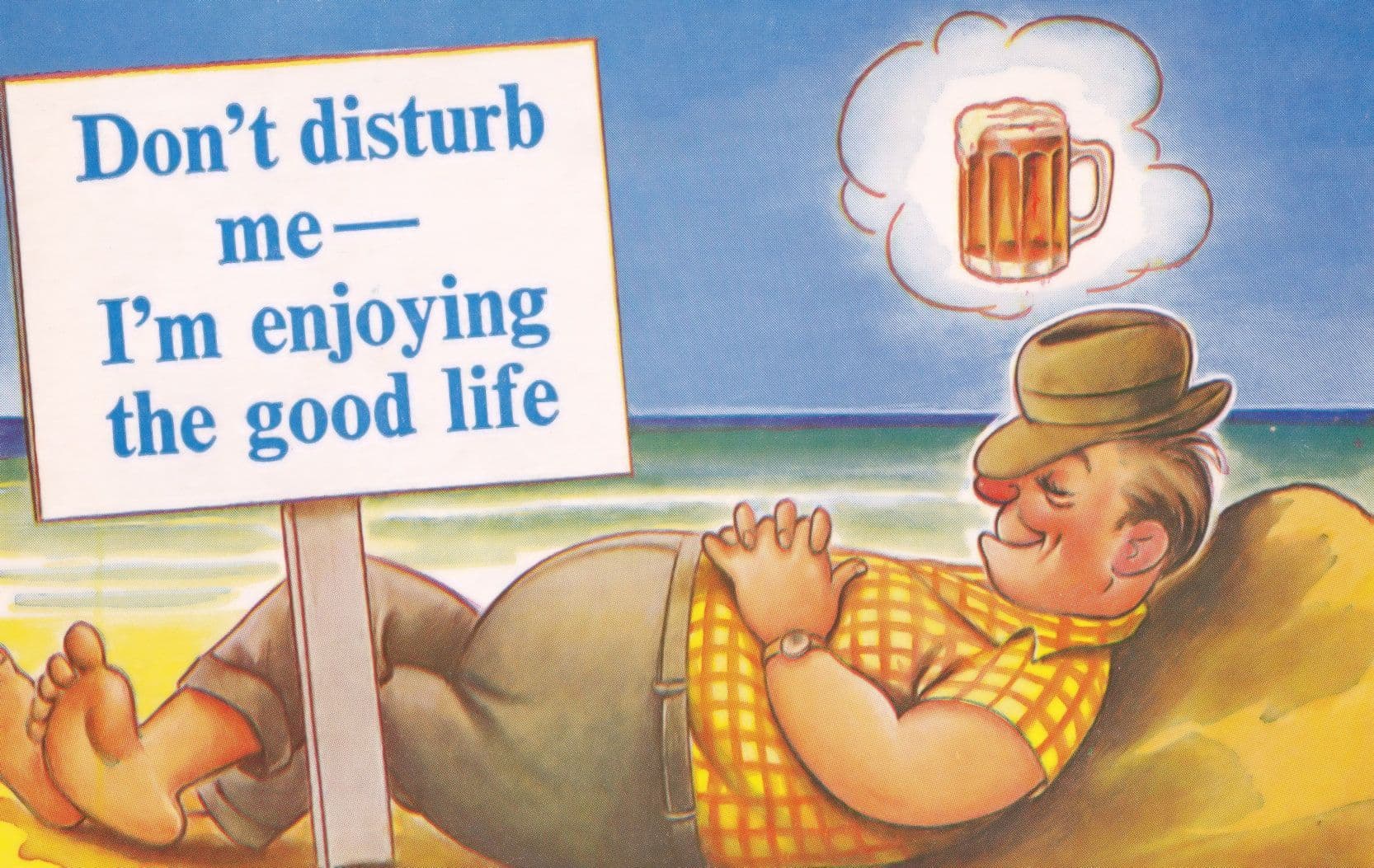Dreaming Of Beer Beach Bamforth Comic Humour Postcard