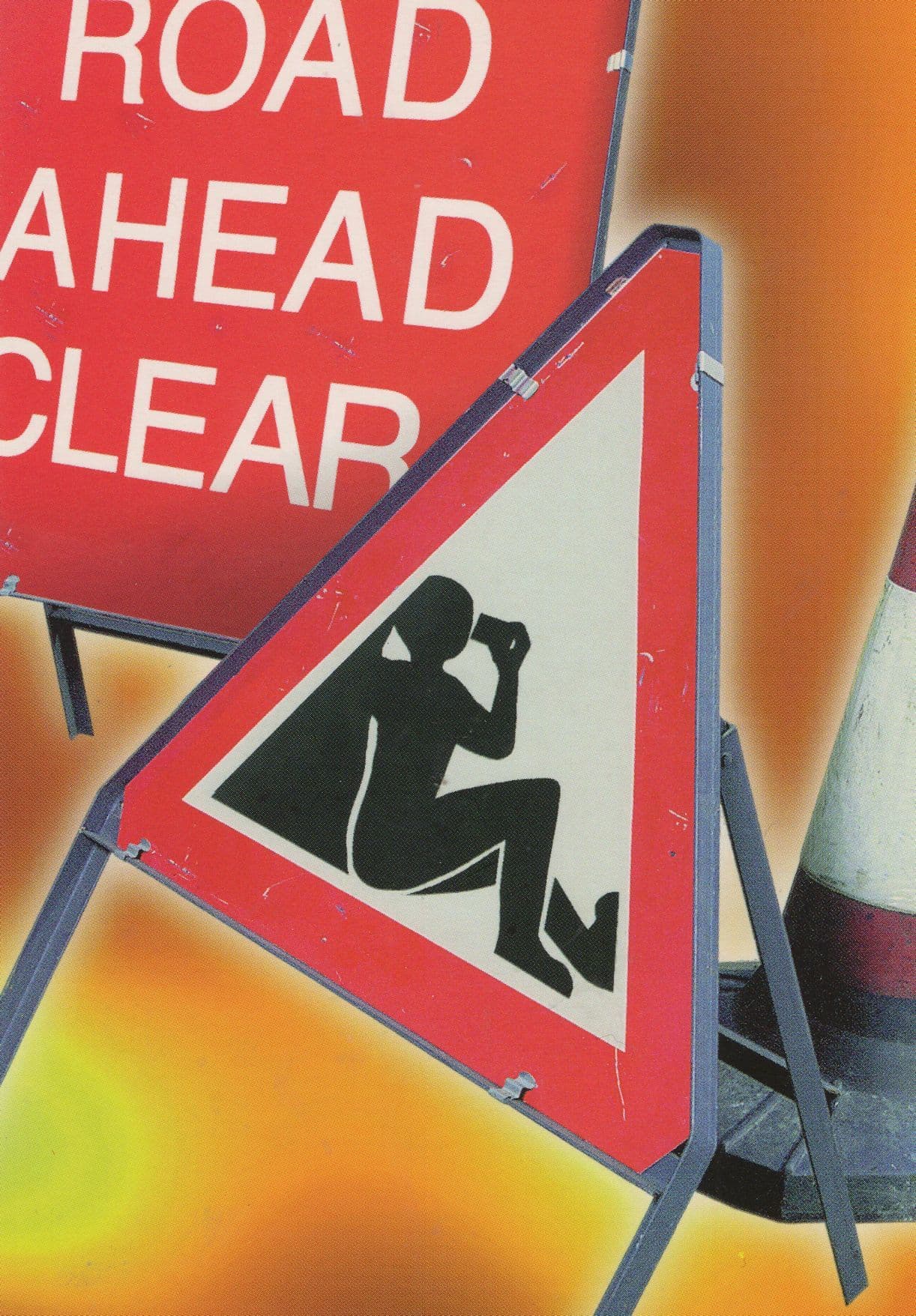 Drinking Alcohol Comic Road Sign Tropical Drinks Advertising Postcard