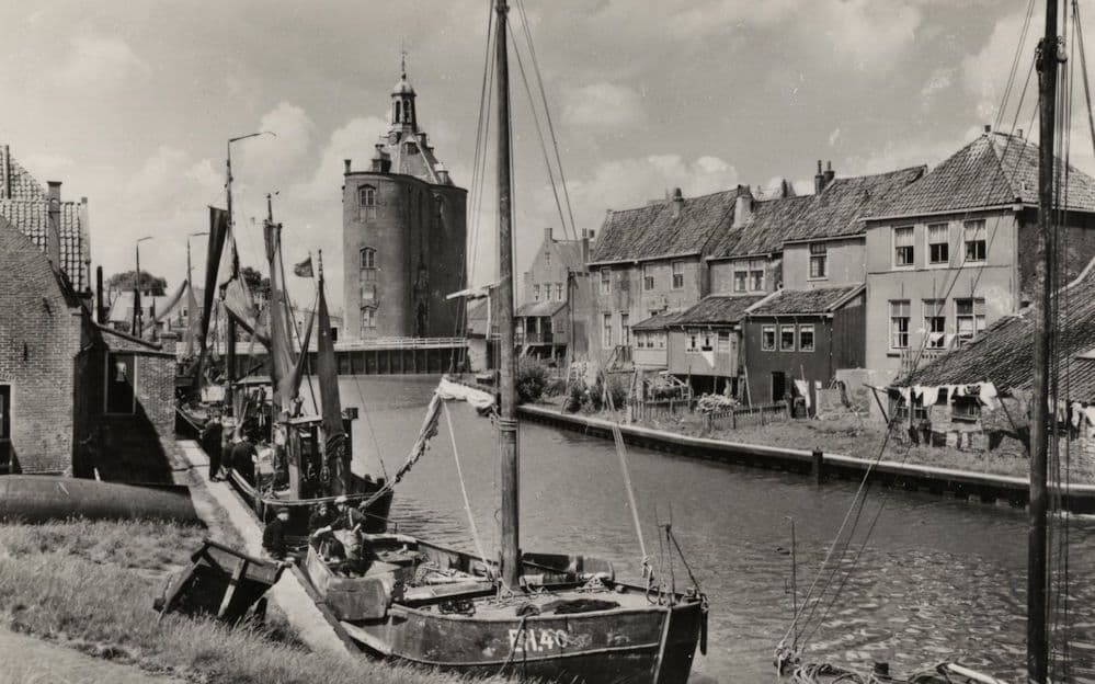 Drommedaris Zuiderspul Eiland En Enkhuizen Holland Postcard