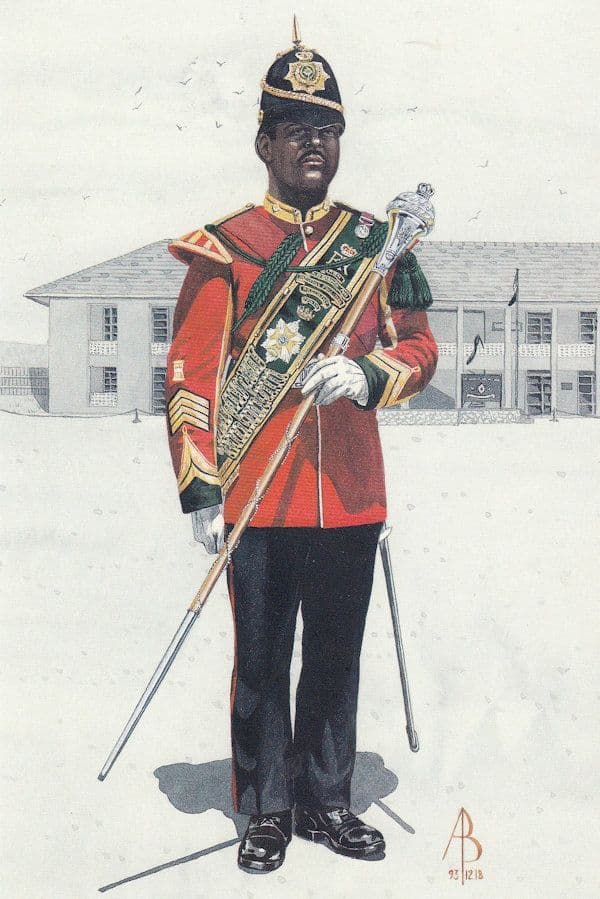 Drum Foot Major Worcester & Sherwood Foresters Regiment Postcard