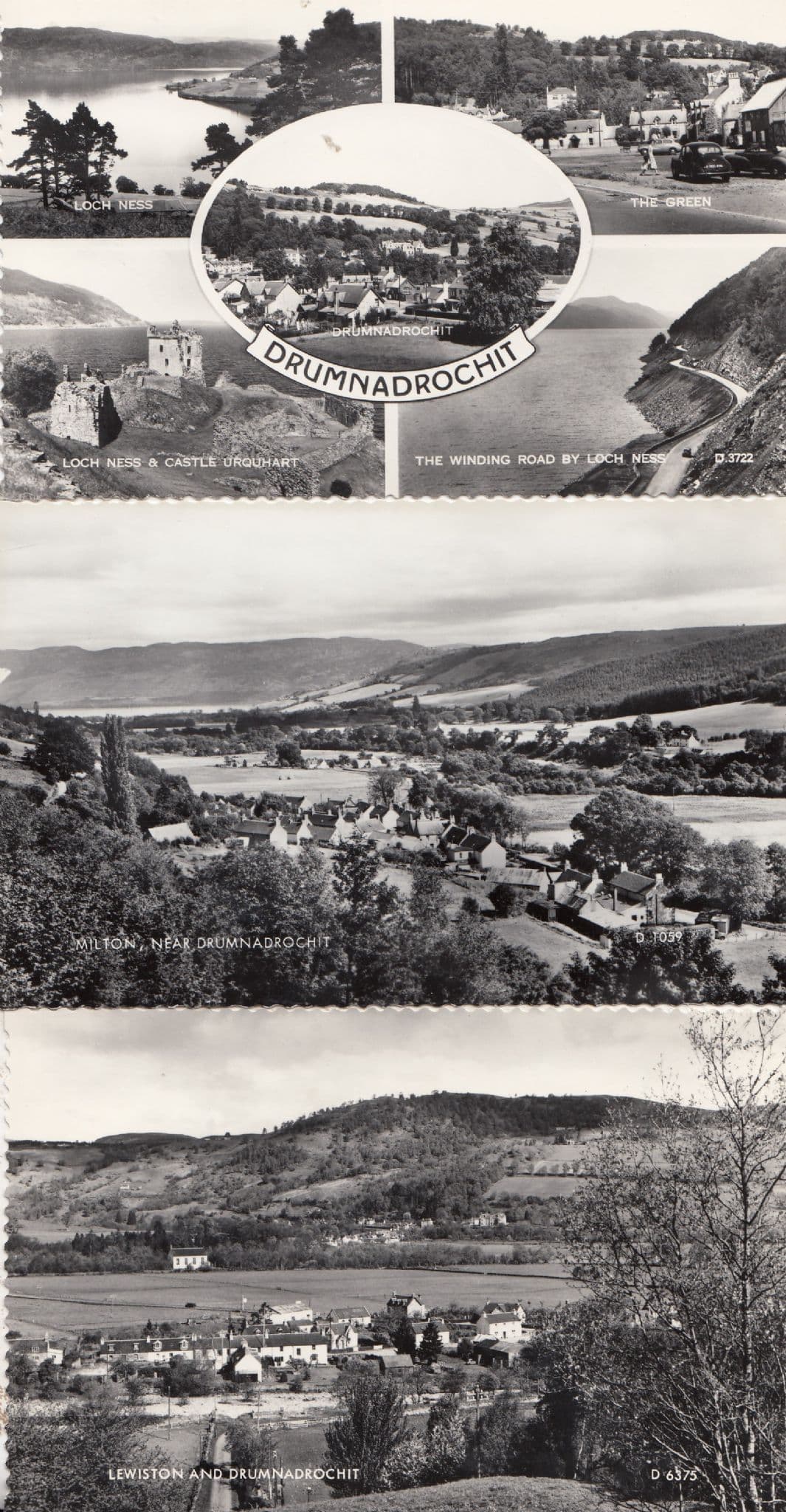 Drumnadrochit 3x Vintage Loch Ness Real Photo Old Postcard s