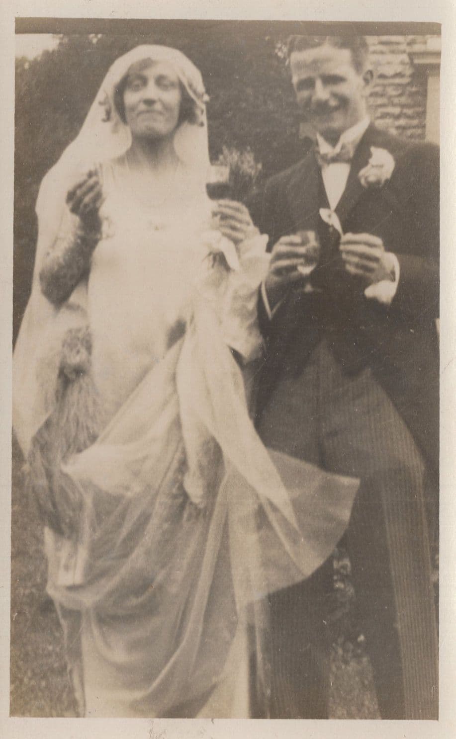 Drunk Smug Bride Somewhat Drunk At Wedding Old Postcard