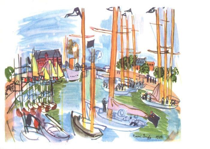 Dufy Yachts Yatchs At Deauville French Painting Postcard