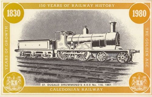 Dugald Drummond 4-4-0 No 116 Old Train Caledonian Railway Postcard