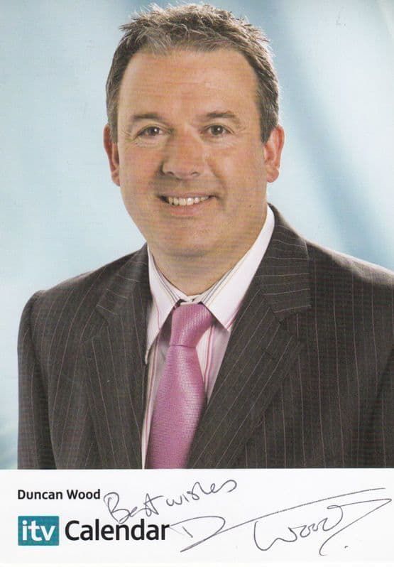 Duncan Wood ITV News Newsreader Hand Signed Cast Card Photo