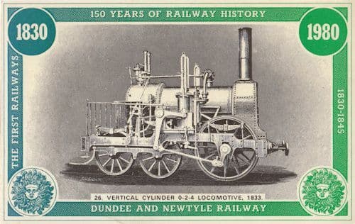Dundee & Newcastle Railway Victorian 0-2-4 Locomotive Train Postcard