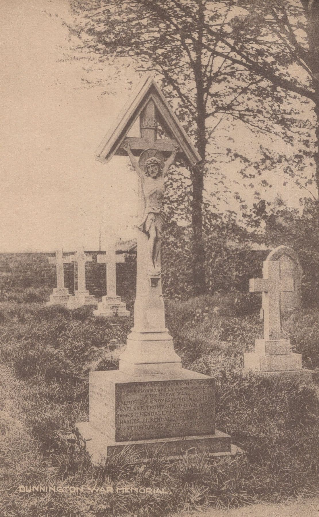 Dunnington Military War Memorial Antique Yorkshire Postcard