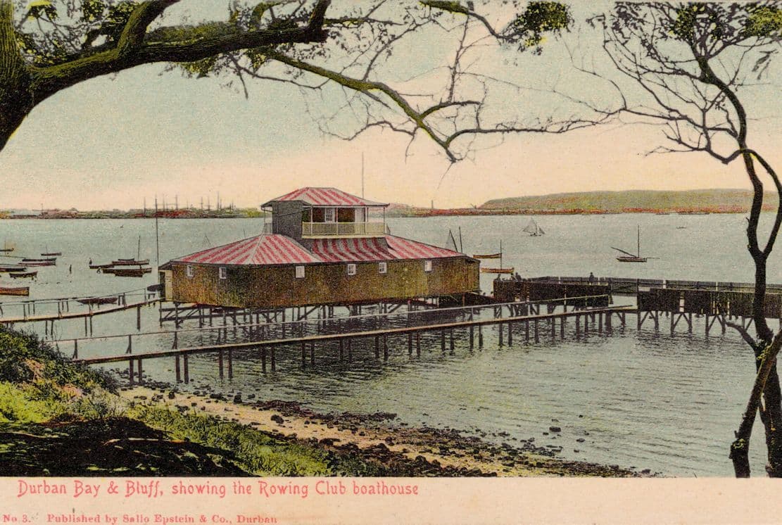 Durban Bay & Bluff Rowing Club Boat House South Africa Old Postcard