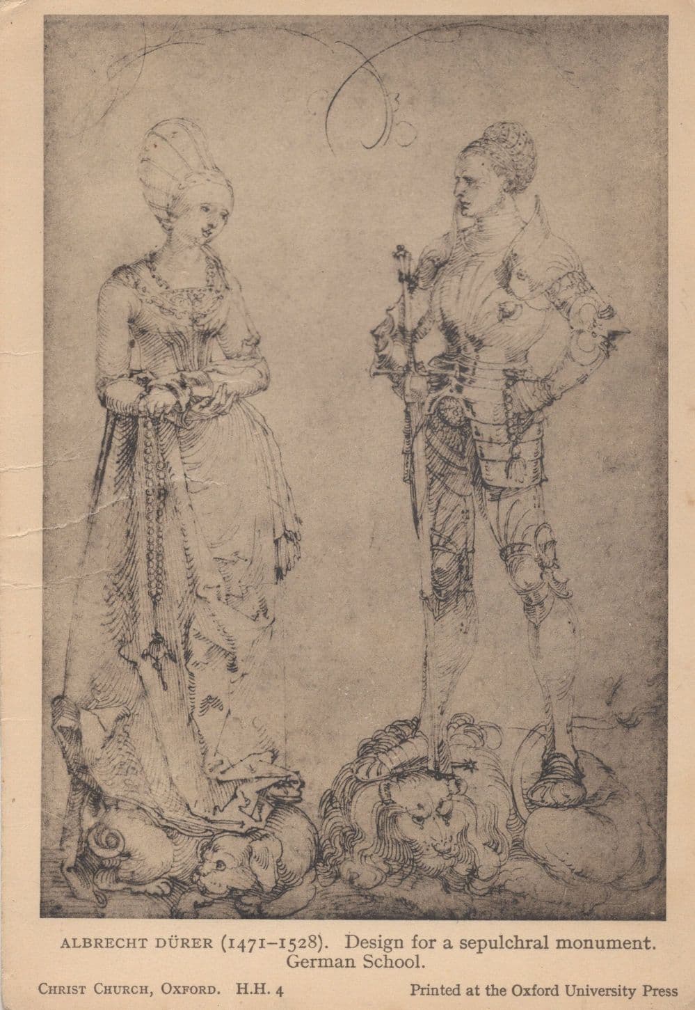 Durer Design For Sepulchral Monument German School Postcard