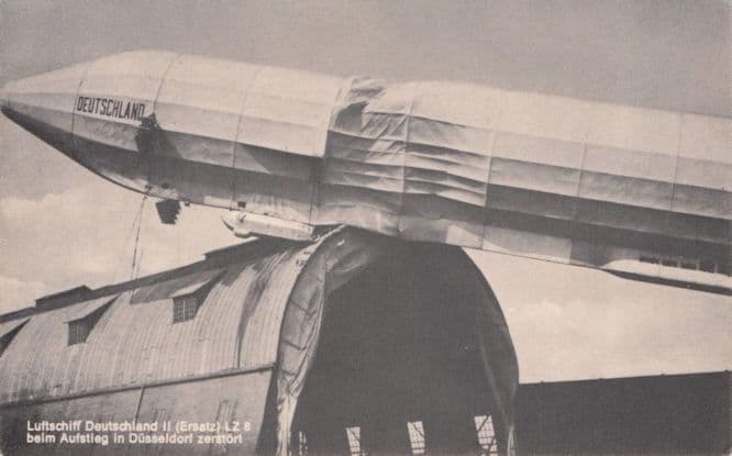 Dusseldorf Aircraft Crash Luftschiff German Airship Military Disaster Old Postcard