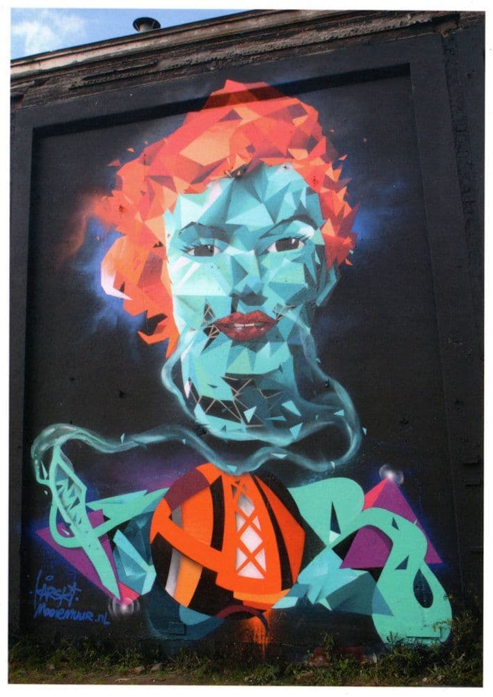 Dutch Amsterdam Street Art Graffiti Pop Singer Sexy Lady Postcard