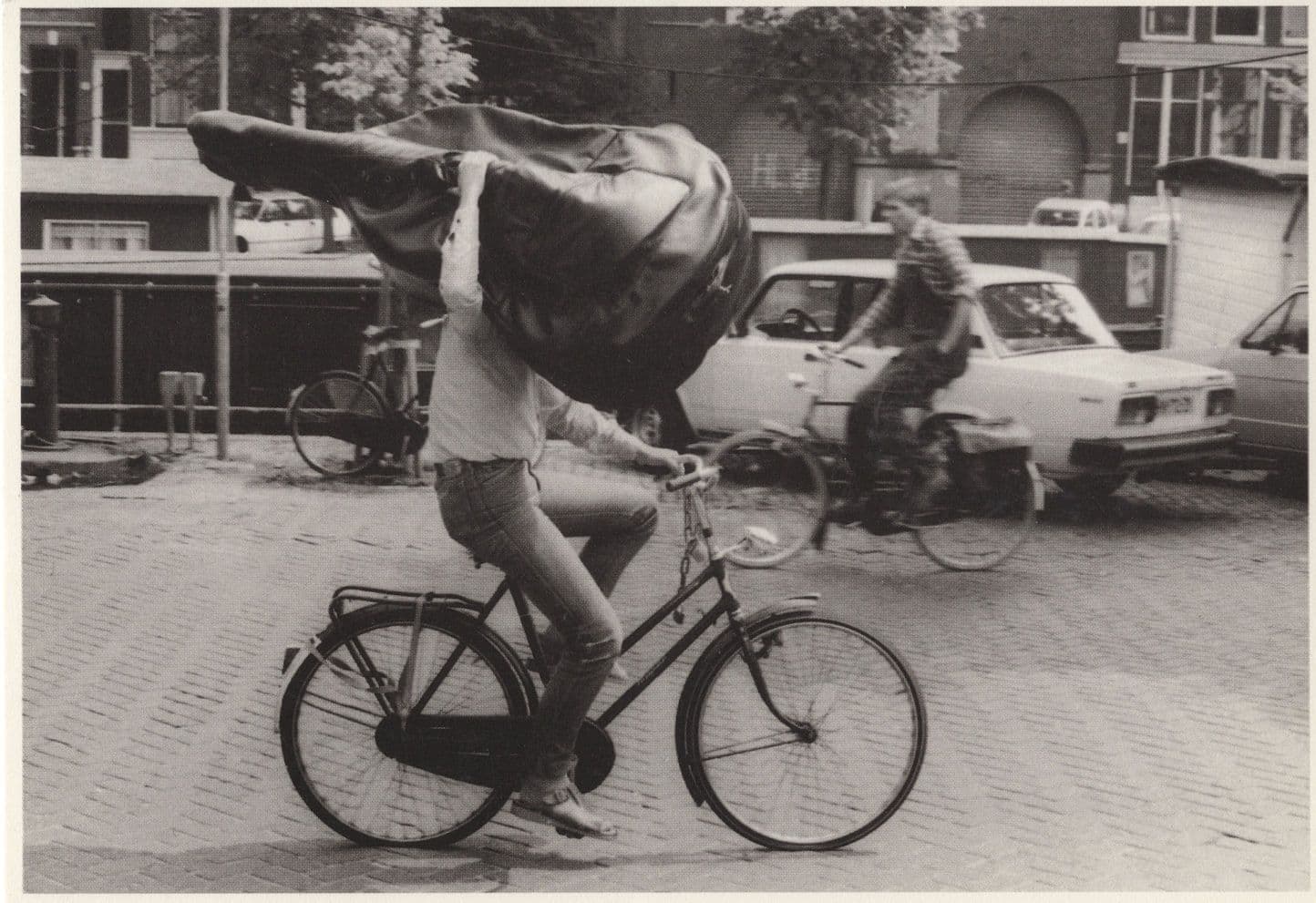 Dutch Bicycle Cyclist With Giant Bass Cello Music Photo Award Postcard