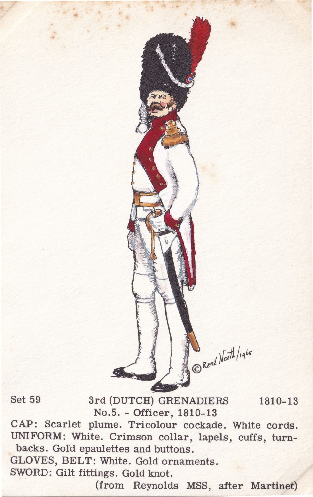 Dutch Grenadiers Office Uniform Holland Army Soldier Napoleonic War Postcard
