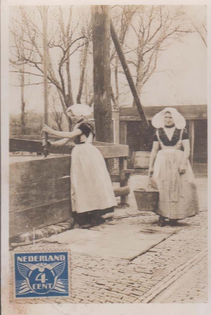 Dutch Protestant Water Carrier Lady Traditional Costume Fashion Holland Postcard