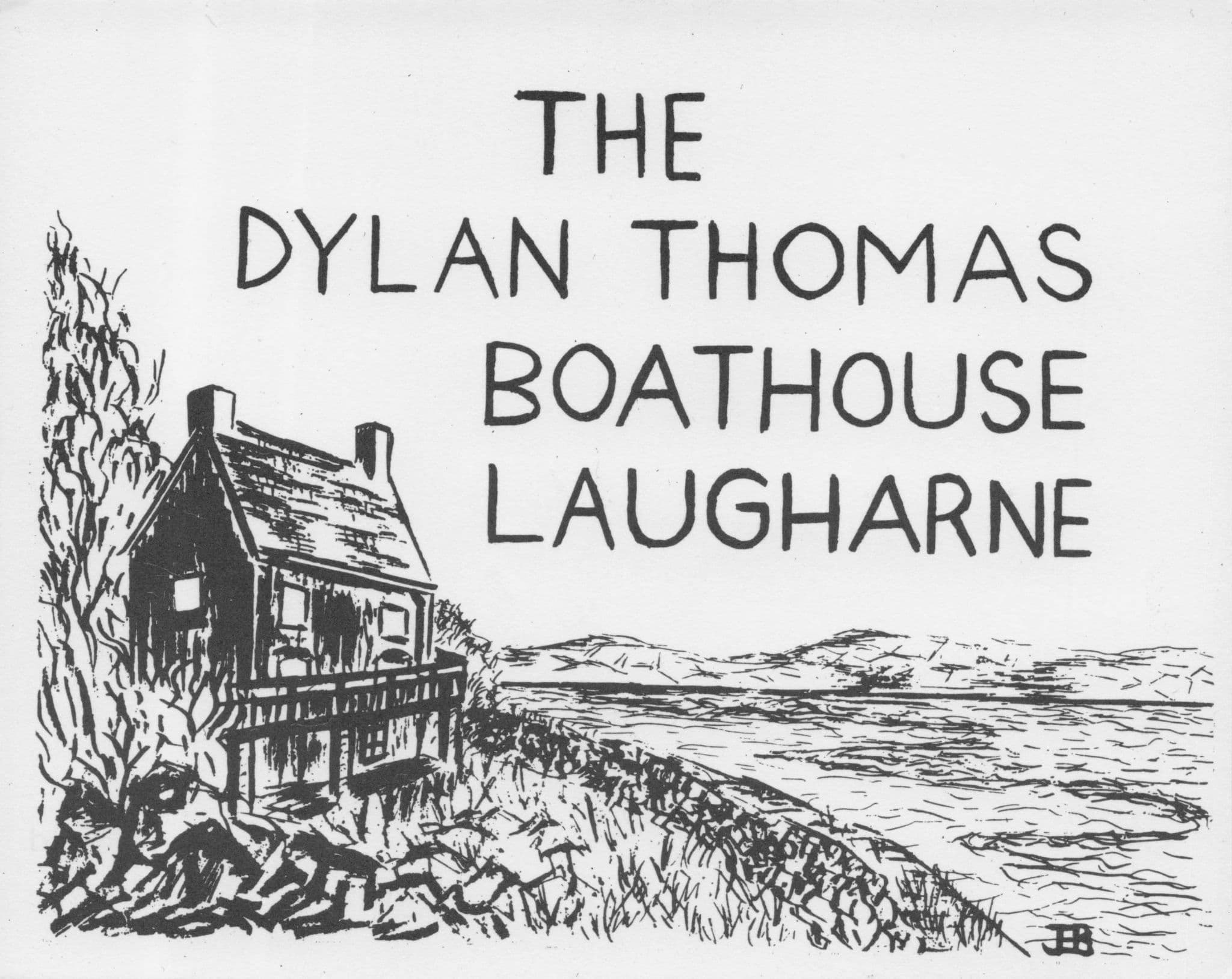 Dylan Thomas Boathouse Laugharne Welsh School Drawing Postcard