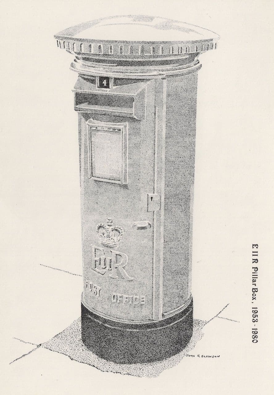 E II 2 R Pillar Box Letter Post Royal Mail 1950s FDC Postcard
