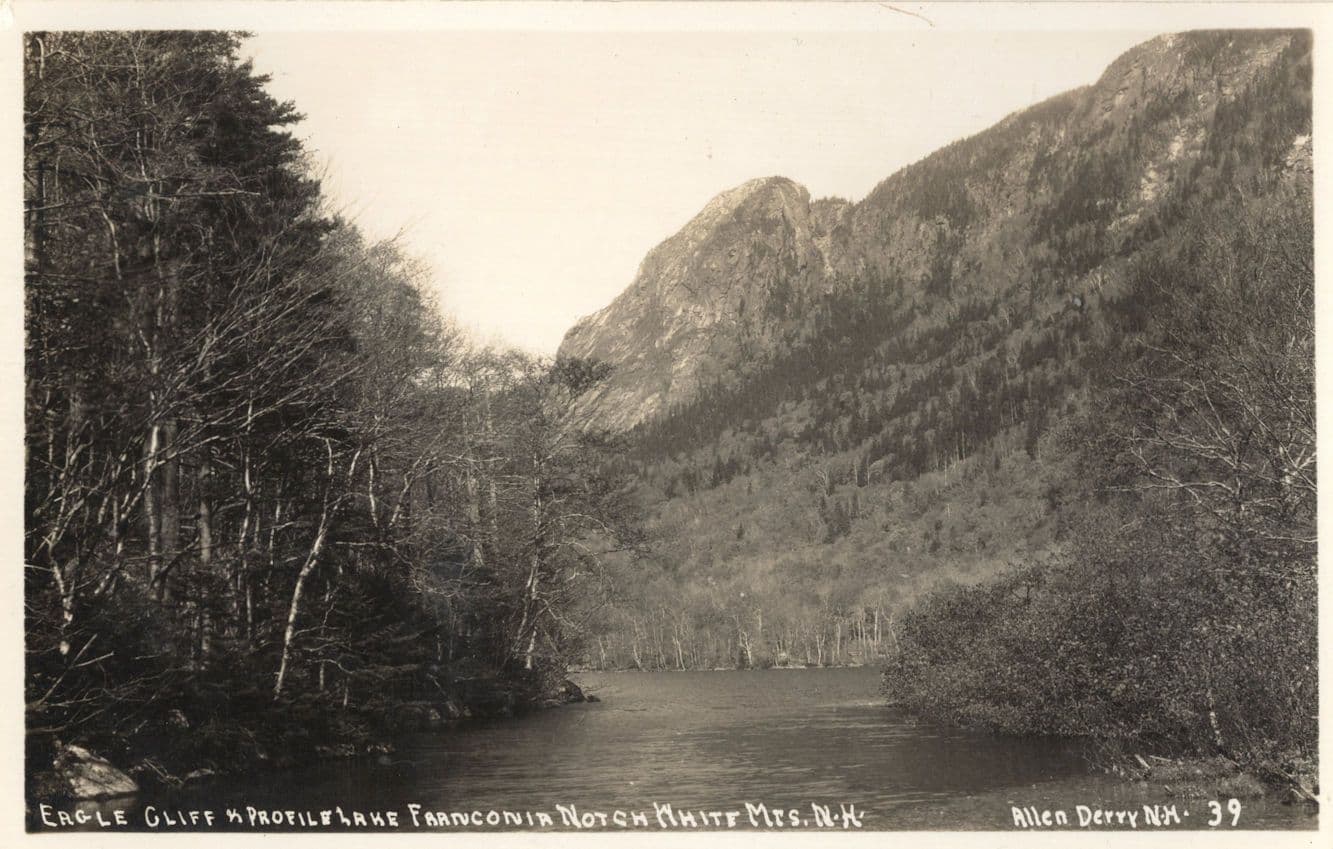 Eagle Cliff & Profile Lake New Hampshire Old Real Photo Postcard