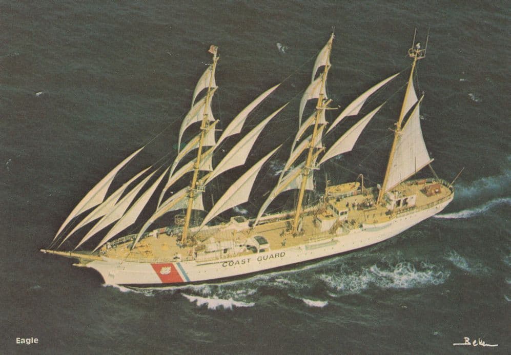 Eagle Horst Wessel Racing Ship Opsaile Race Event 1970s Postcard
