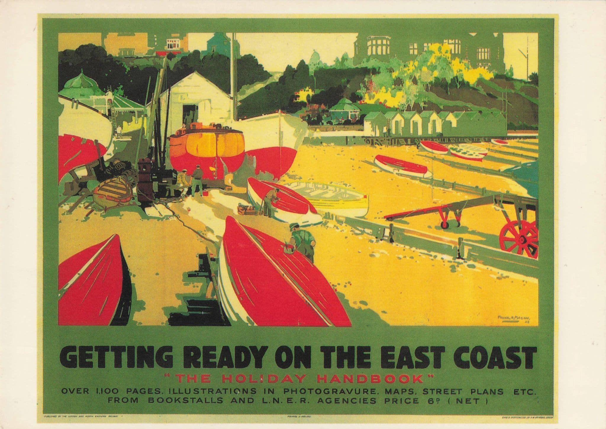 East Coast Paddle Boats Transport Vintage Travel Poster Postcard