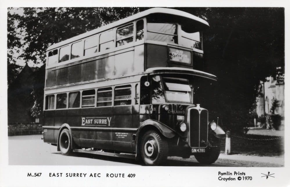 East Surrey AEC Route 409 Bus Tram Transport Photo Postcard