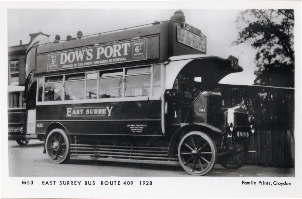 East Surrey Old 1928 Bus Route 49 Transport Tram Photo Postcard