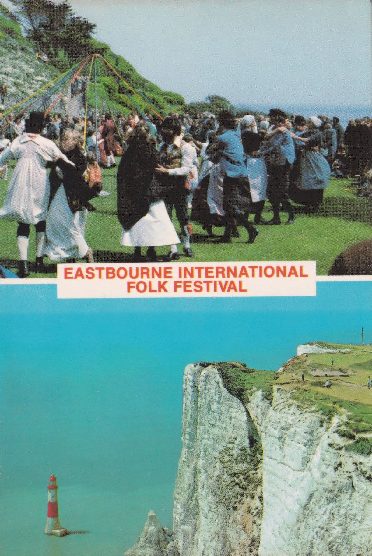 Eastbourne Folk Festival Morris Dancing Crowning Of May Queen Postcard