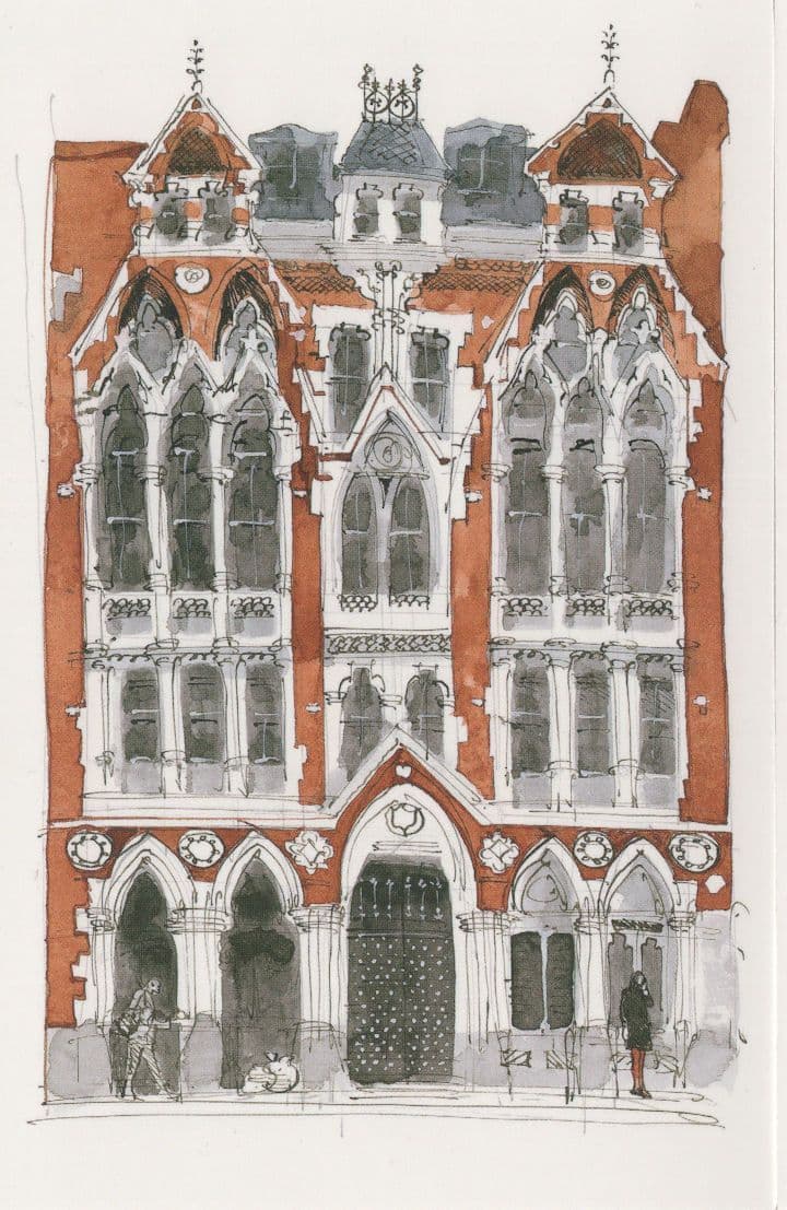 Eastcheap Old Vinegar Warehouse Victorian Facade London Postcard