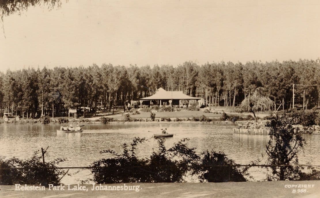 Eckstein Park Lake Johannesburg South Africa RPC Old Postcard