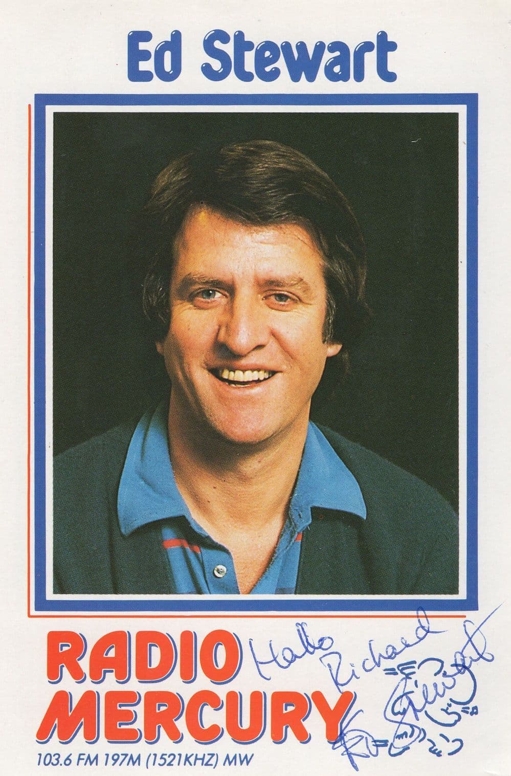 Ed Stewart The Late Great DJ Radio Mercury Hand Signed Photo