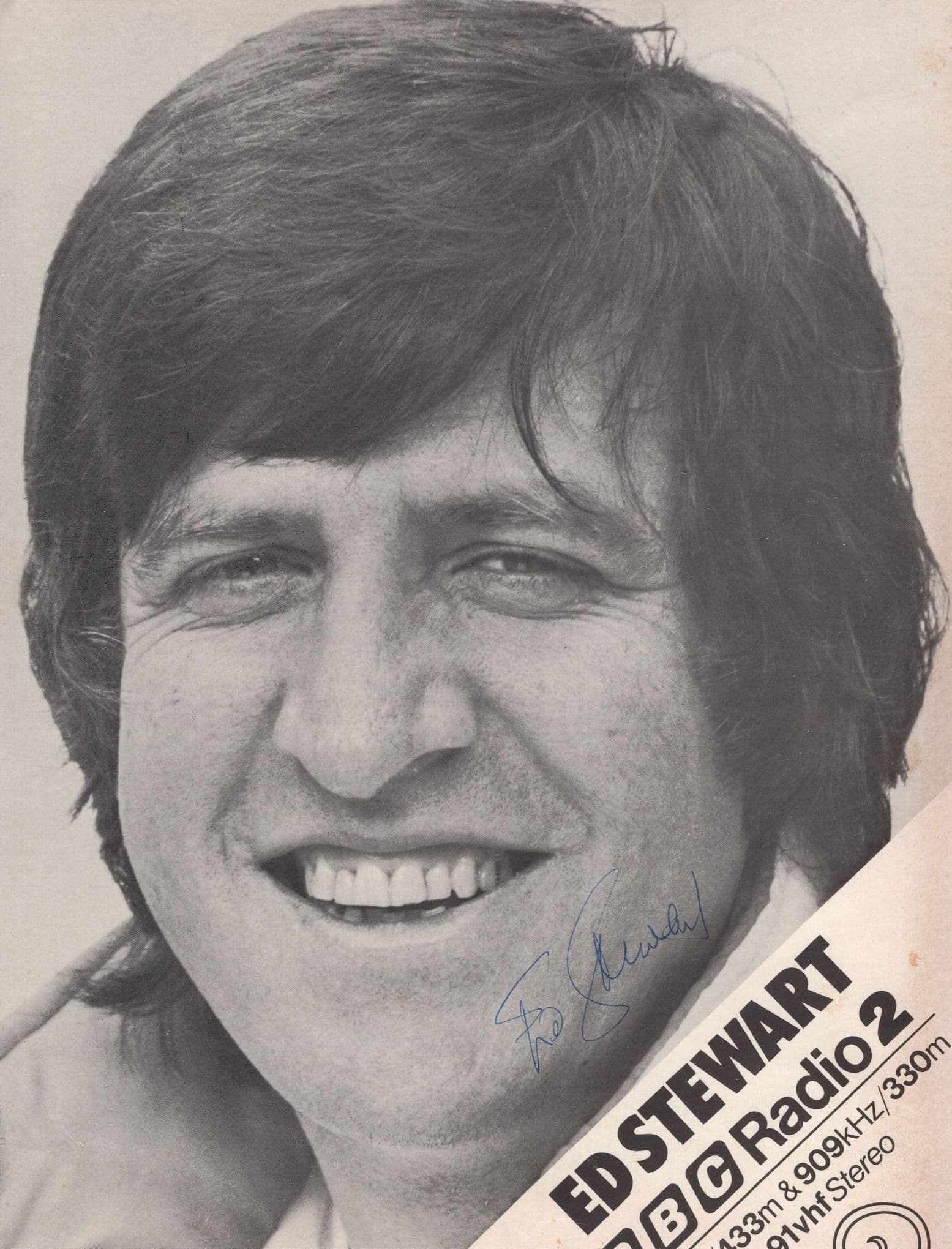 Ed Stewart Vintage BBC Radio2 DJ Large Signed Picture