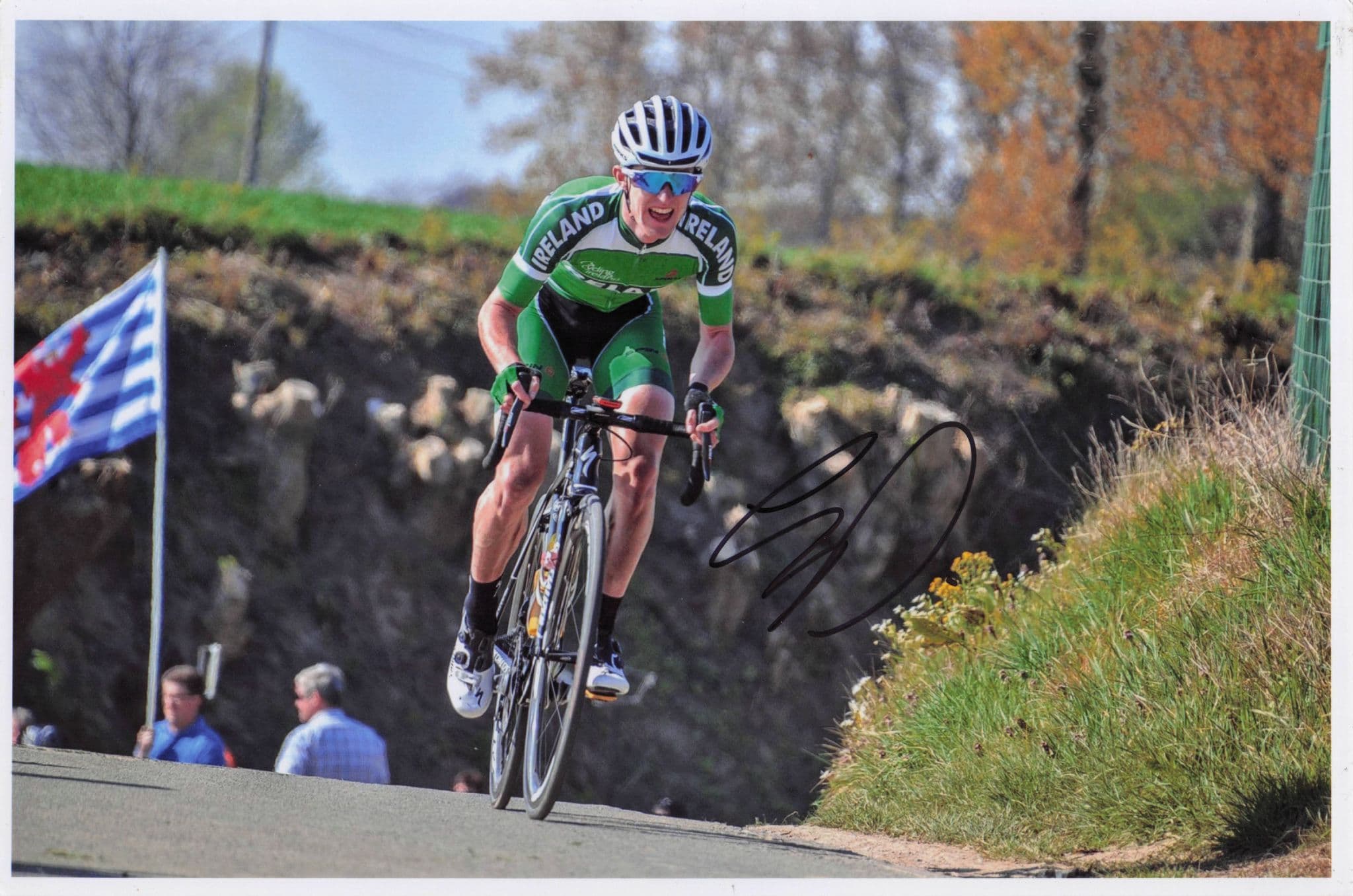 Eddie Dunbar Ireland Cyclist Cycling Champion 12x8 Hand Signed Photo
