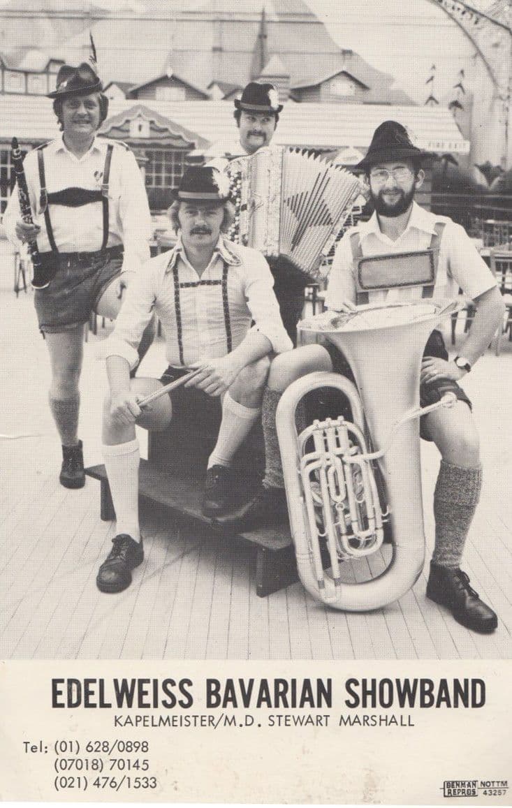 Edelweiss Bavarian Showband Great Yarmouth Pier 1979 Hand Signed Photo