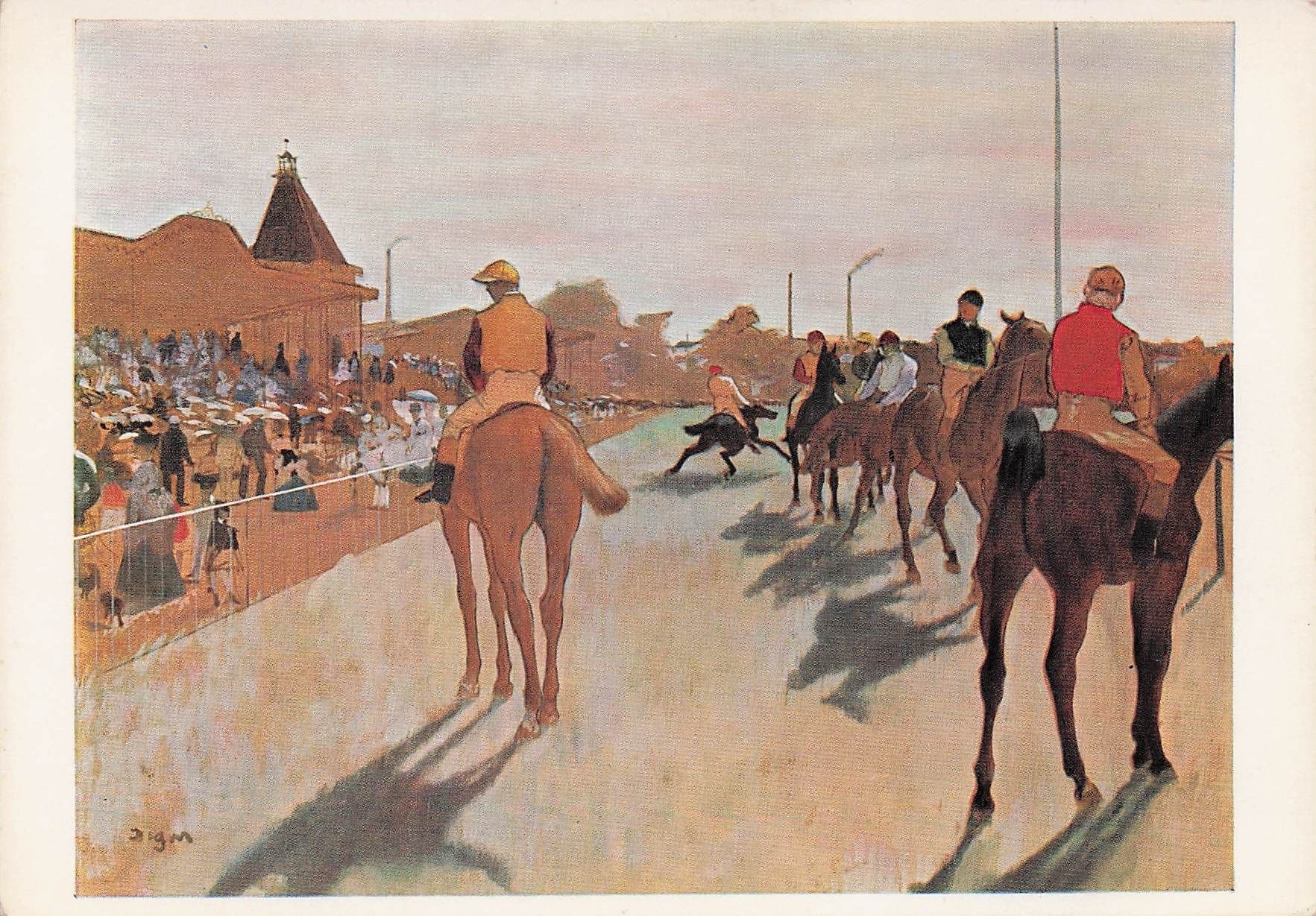 Edgar Degas At The Races Beim Rennan Stand Painting Postcard