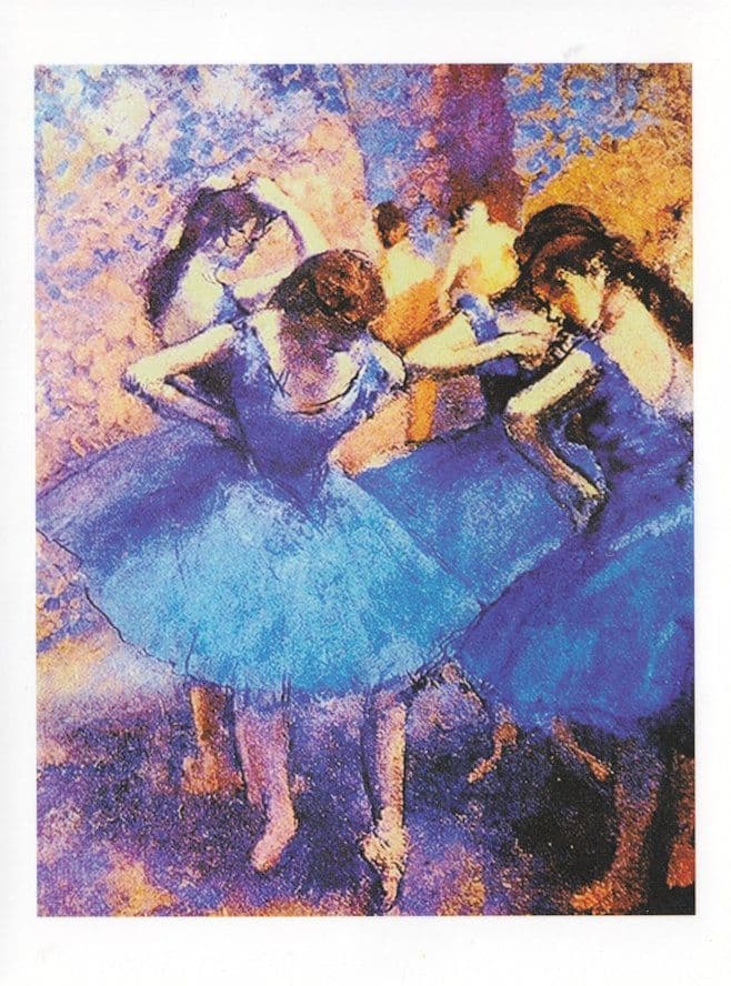 Edgar Degas Dancers In Blue Painting Postcard