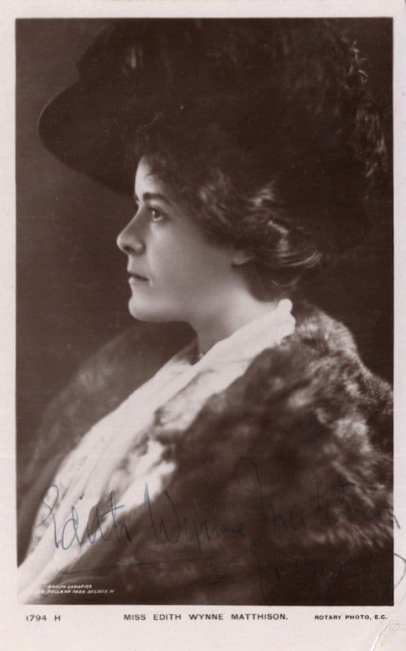 Edith Wynne Matthison The Three Musketeers Actress Hand Signed Postcard