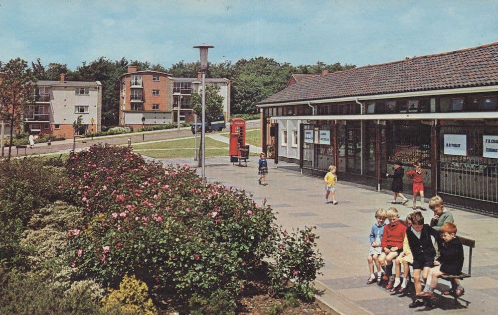 Edlogan Square Shopping Centre Croesyceiliog Welsh Postcard