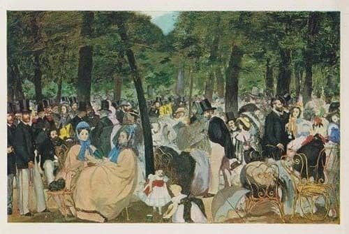 Edouard Manet La Musique Aux Tuileries London Art Gallery Painting Postcard