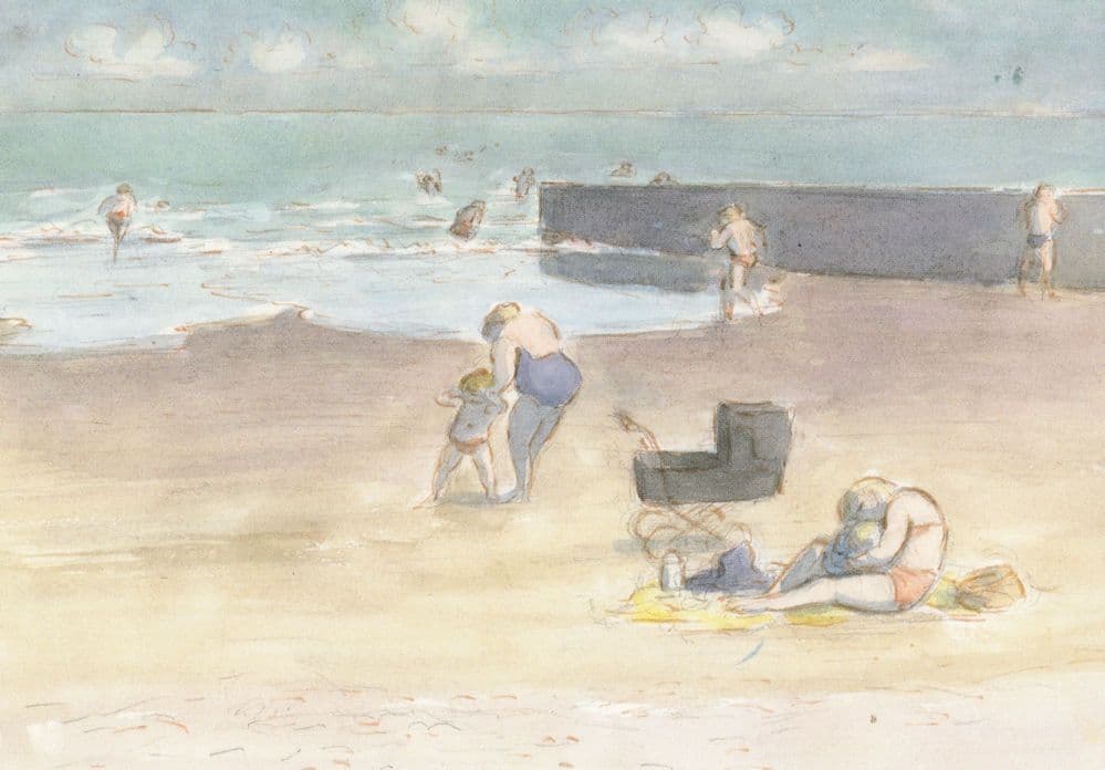Edward Ardizzone Low Tide Sheringham Old Norfolk Coast Painting Postcard