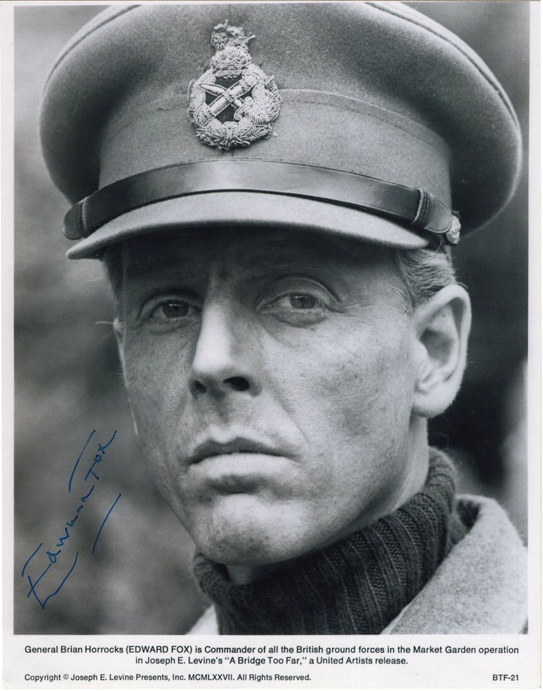 Edward Fox A Bridge Too Far 10x8 Hand Signed Photo