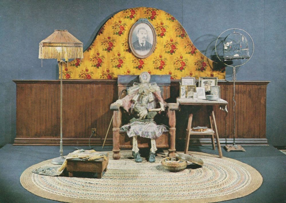 Edward Kienholz The Wait 1960s Budgie Cage Military Painting Postcard